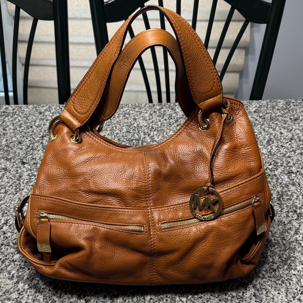 Michael Kors Brown Leather Hobo Bag